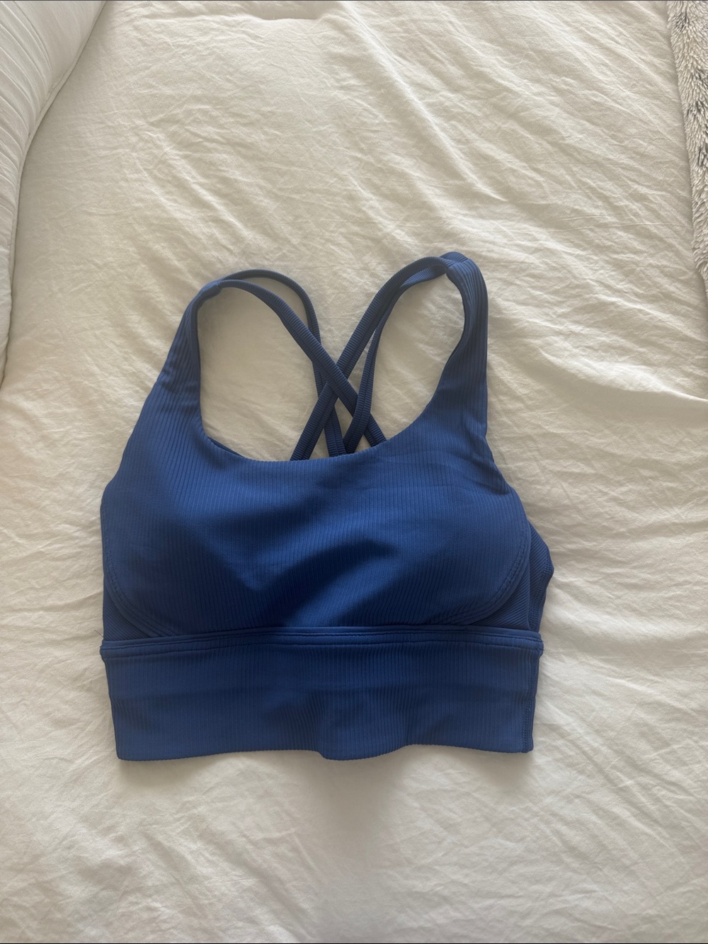 lululemon athletica Navy Ribbed Cross-Strap Sports Bra